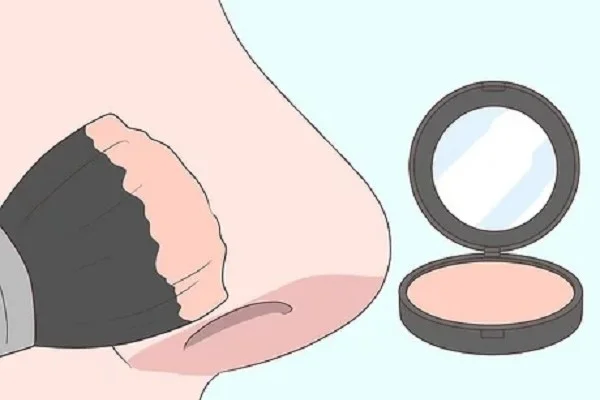 9 براش کرم پودر فشرده در محل خال بمالید