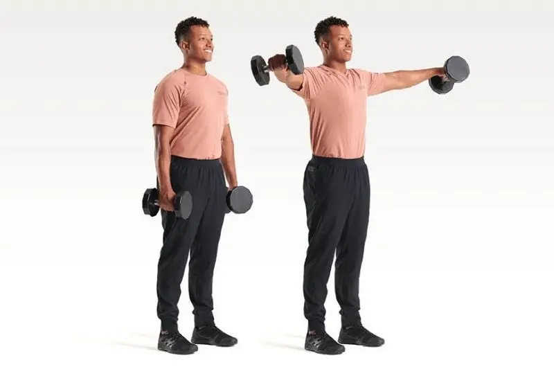 ۹. بلند کردن جانبی با آرنج خمیده (Bent Arm Lateral Raises)