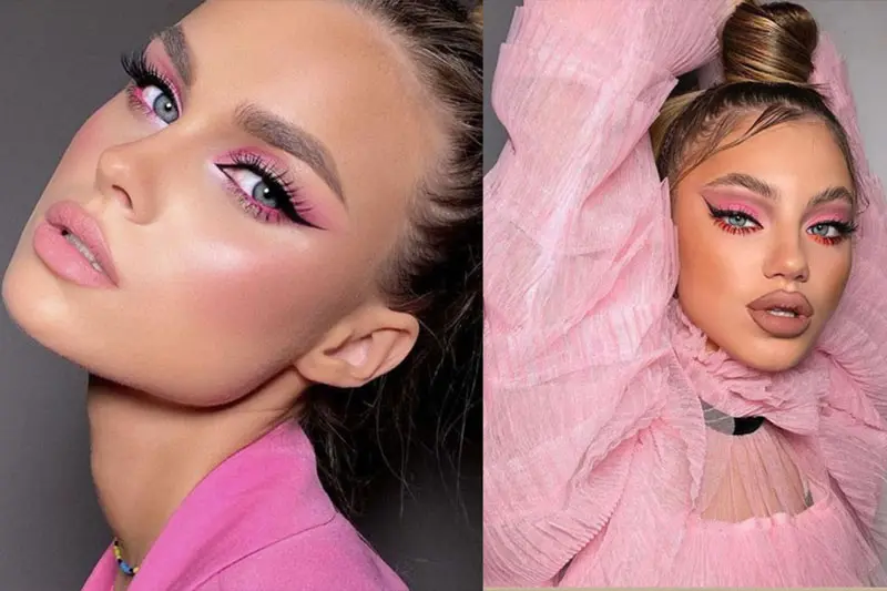 آرایش حرفه ای با لباس های رنگی