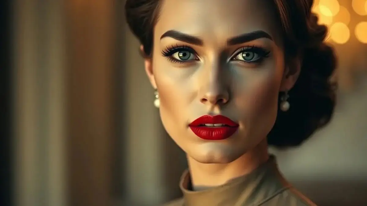 - آرایش اسموکی با رژ قرمز 1